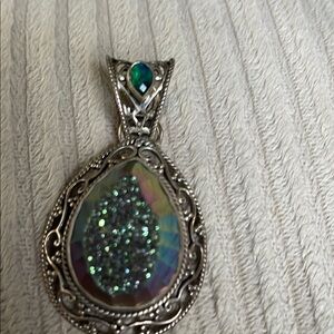 Druzy pendant 925 silver